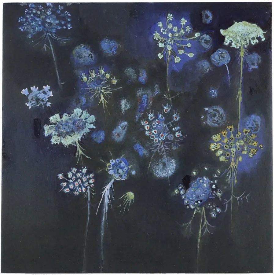 "with the aid of the marigolds the roses flourish" Queen Annes Lace, blue