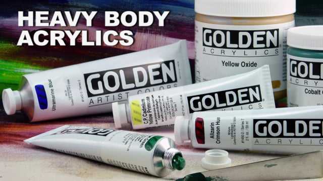 GOLDEN ARTIST COLORS GOLDEN HEAVY-BODY PROFESSIONAL ESSENTIALS ACRYLIC SET  - 6-Colors, 2 oz Tubes (nb-D)