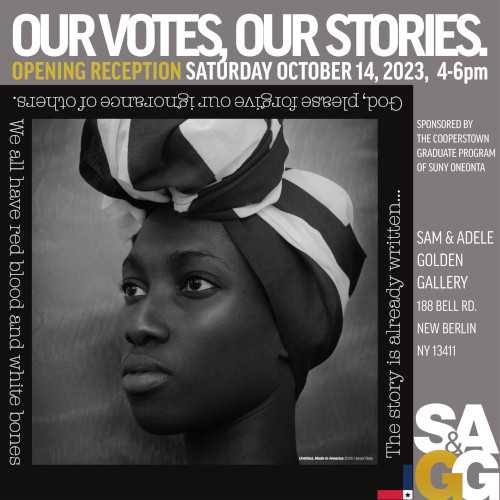 Our Votes, Our Stories Exhibition at The SAGG at Golden Artist Colors, Oct. 14